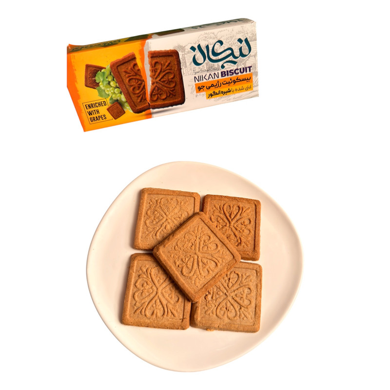 بیسکویت ساده رژیمی جو نیکان - 300 گرم بسته ۴ عددی